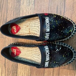 Love Moschino Black Splatter Loafers